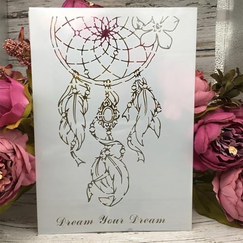 TIAMECH A4 Reusable Your Dream Catcher Stencil for Painting - style: Halloween Horror Skull