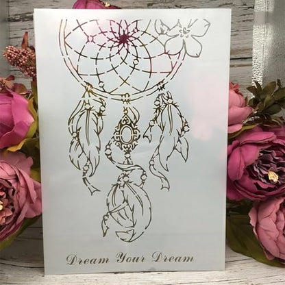 TIAMECH A4 Reusable Your Dream Catcher Stencil for Painting - style: Halloween Horror Skull