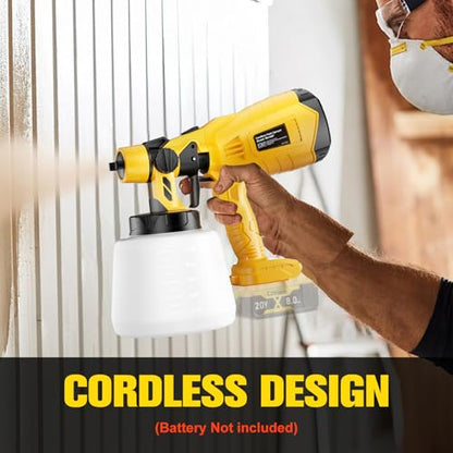 Cordless Paint Sprayer for Dewalt 20V Battery(Battery Not Included),1000ml/min High Flow(2.5mm Nozzle),Electric Spray Paint Gun for House Painting,Furniture refinishing, and Garden Fence-Tool ONLY