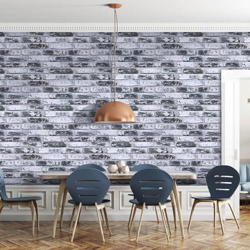 Commomy Faux Brick 3D Wall Panels Peel and Stick 12 pcs of 22.8" x 11.8" - color: Large Brick-B