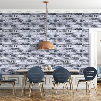 Commomy Faux Brick 3D Wall Panels Peel and Stick 12 pcs of 22.8" x 11.8" - color: Large Brick-B