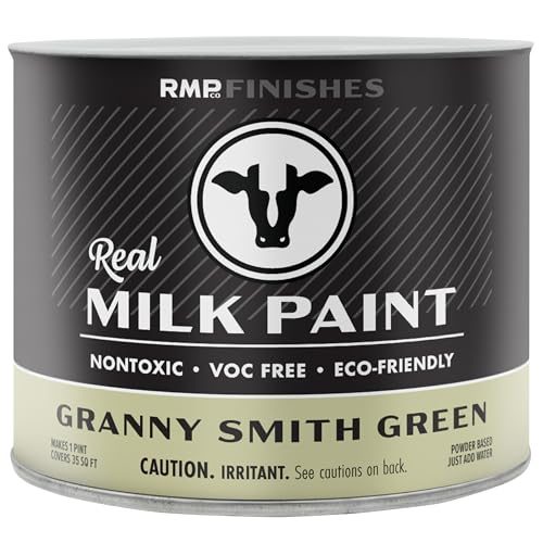 RMP Finishes Real Milk Paint Powder for Wood Furniture, Cabinets, Walls, Brick, and Stone, Matte Finish, Water-Based, Organic, Granny Smith Green, 1 Pint - color: Granny Smith Green, size: 16 Ounce (Pack of 1)