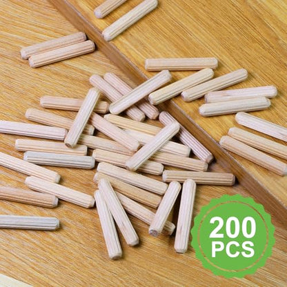 1/4" x 1-1/2" Wooden Dowel Pins - FoDau770 Beech Wood Dowel Rods - 200 Pcs - size: 1/4" x 1-1/2"