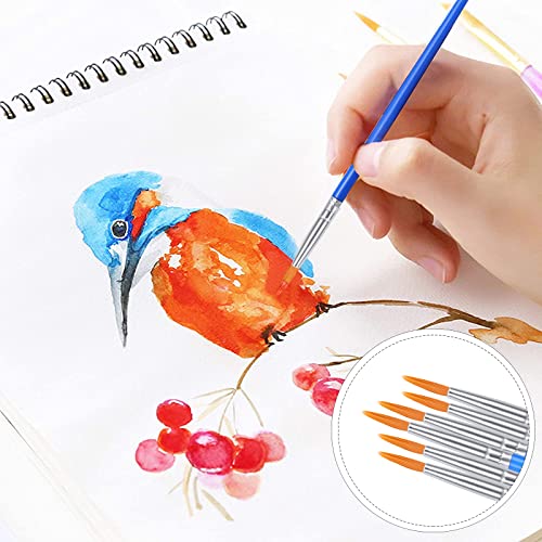 AROIC Small Paint Brushes Bulk,130pcs Nylon Hair Round Detail Brushes - color: Blue, size: 130 Fine