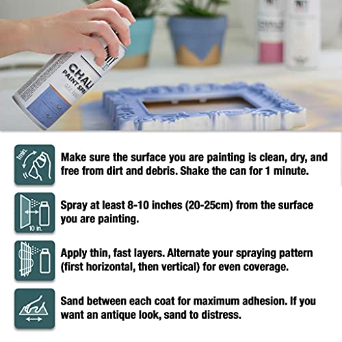 Chalk Finish Spray Paint - 11.8oz Water Based, Ultra Matte. Made With Real Chalk. Multiple Applications Including Furniture & Arts and Crafts. CK 798 Ash Grey - color: Ash Grey