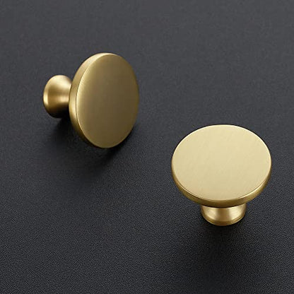 Ravinte Gold Round Kitchen Cabinet Knobs Pulls 1-1/4 Inch 30 Pack - color: Brushed Gold