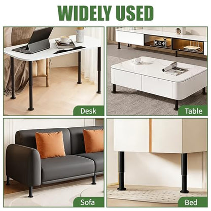 Furniture Legs Metal Adjustable 4 Pcs 3.15-4.72 inch, Adjustable Cabinet Legs for Sofa/Bed/Chair/Dresser/Table, Bed Center Slat Support Legs, Black - size: 3.15-4.72" (4pcs)