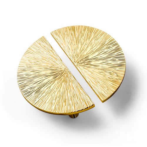 Goo-Ki 2.5''(64 mm) Hole Centers Polished Rich Gold Zinc Alloy Cabinet Handls, Gilded Ray Drawer Pulls for Kitchen,Drawer,Cupboard & Wardrobe,6 Pack - color: Polished Rich Gold, size: 2.5'' Hole Centers
