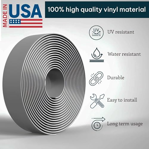 KOMORAX 200ft Long 1.5" Wide Vinyl Chair Strapping. Repair & Replacement Matte Finish.for Patio Outdoor Lawn Garden Durable Attractive (Grey) - color: Grey