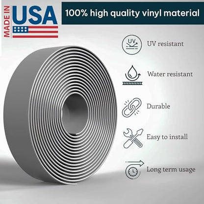KOMORAX 200ft Long 1.5" Wide Vinyl Chair Strapping. Repair & Replacement Matte Finish.for Patio Outdoor Lawn Garden Durable Attractive (Grey) - color: Grey