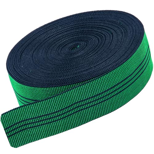 GLOREIEY Upholstery Webbing Chair Couch Material Replacement,Webbing Latex Band, Elastic, Support Straps, Replacement Kit,for Couch, Stretchy Spring Alternative, Furniture Repair (Green, 8m/26ft) - color: Green, size: 8m/26ft