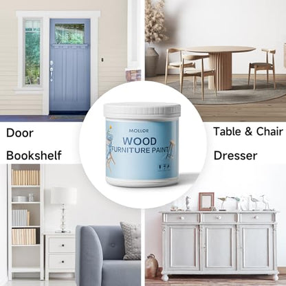 Glacier Gray Paint for Wood - 16 Oz Wood Furniture Paint - color: Glacier Gray