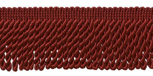 DÉCOPRO 2 1/2" (6cm) Bullion Fringe Trim # EF25, Cherry Red #E13 (Dark Crimson Red) 10 Yard Value Pack (9.5m/30 ft) - color: Cherry Red #E13 (Dark Crimson Red), size: 10 Yards (30 ft|9.5m)