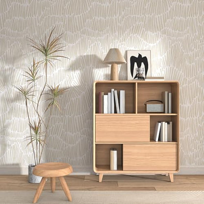 Theper Beige Peel and Stick Wallpaper Modern Contact Paper 17.3"×78.8" - color: Yellow, size: 17.3" x 78.8"