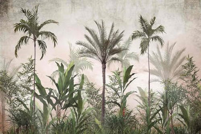 Jdayda Tropical Greenery and Leaves Mural - color: MURAL-314, size: 86" x 57"