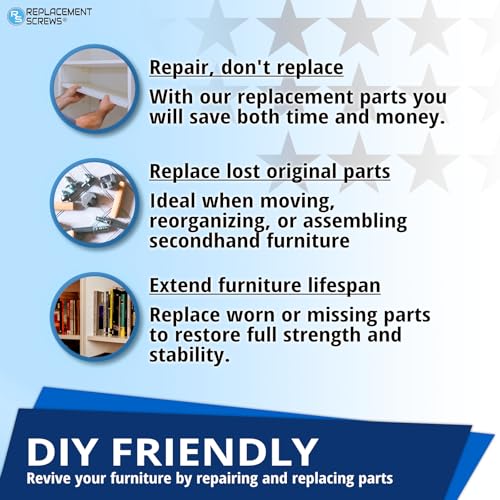 ReplacementScrews Wooden Dowel Pins Compatible with IKEA Part 101339