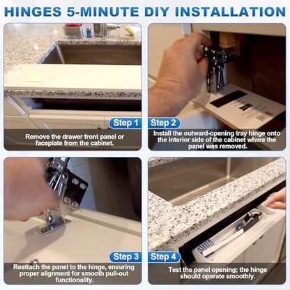 11" Tip-Out Plastic Sink Trays + Steel LD-0220-50SC Soft Close Pivot Hinges