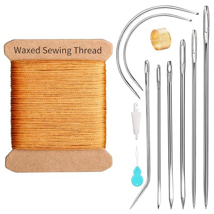 Waxed Thread 32 Yard 0.55mm Round Heavy Duty Leather Thread - color: Coffee