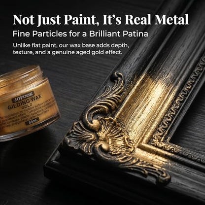 JOFOOK King Gold Gilding Wax 55ml – Antique Metallic Paste for Wood, Metal & Glass