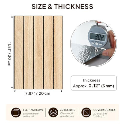 Peel and Stick Wood Grain Wall Panels 11.8" x 7.9" - color: YG001-20