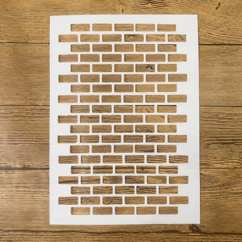 TIAMECH A4 Reusable Brick Wall Stencil for Painting - color: Brick Wall