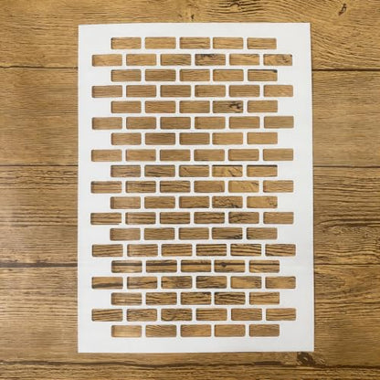 TIAMECH A4 Reusable Brick Wall Stencil for Painting - color: Brick Wall