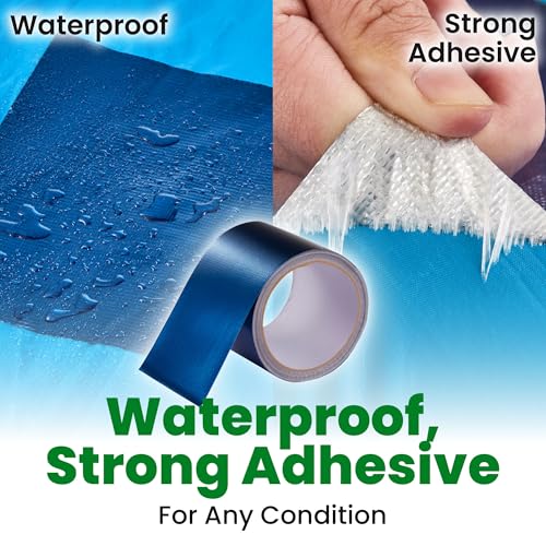 ECOHomes Awning, Tent & Canvas Repair Tape (Blue, 3 Inch x 30 Feet) - color: Blue, size: 3 Inch By 30 FT