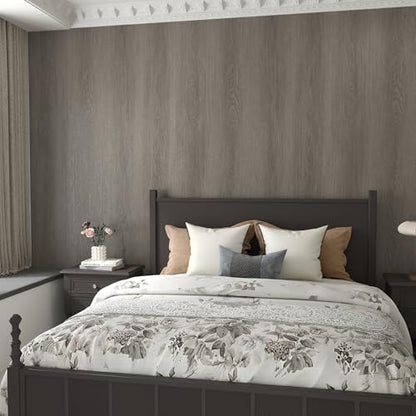 JSEVEM 16"×118" Gray Wood Wallpaper Peel and Stick Wooden Grain Contact Paper Self Adhesive Vinyl Wrap for Counterops Kitchen Cabinets Office Living Room Table Air Guide Design - color: Gray, size: 16" x 118"