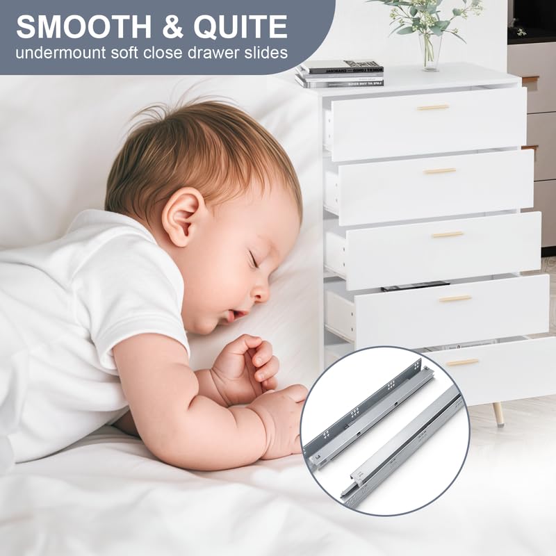 1 Pairs 18 Inch Soft Close Undermount (Bottom Mount) Drawer Slides,Concealed Drawer Runners with Mounting Screws,Locking Device and Brackets 85 lb Load Capacity 18" 2pcs - size: 18 Inch