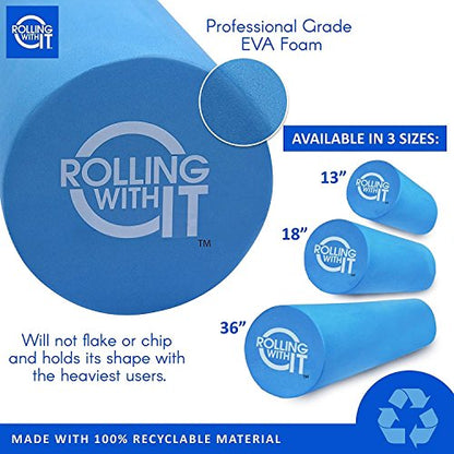 Rolling With It High Density Foam Roller for Physical Therapy - size: 13 x 6 Inch