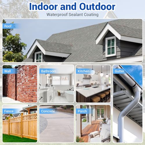 Waterproof Sealant Coating 5 Gallon, Clear Anti Leakage Roof Sealant - size: 640 OZ