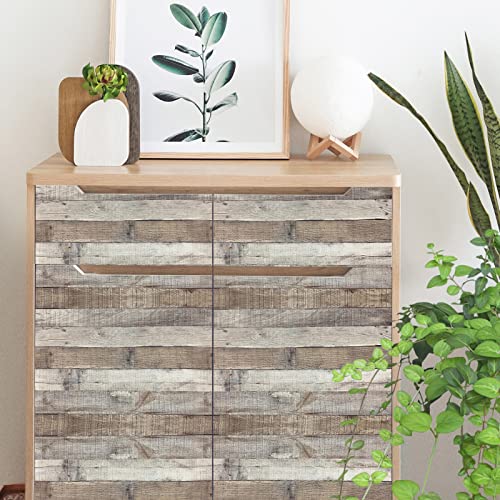 Yun-aeon Natural Wood-Grey Contact Paper Peel and Stick Wallpaper - color: Natural Wood-grey, size: 17.3" x 472.4"
