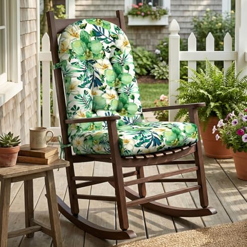 Custom Printing Rocking Chair Cushions Set - Non-Slip Adirondack Chair Cushions with Ties Indoor/Outdoor Rocking Chair Pad for Living Room, Bedroom, Balcony, Office - color: Custom Printing