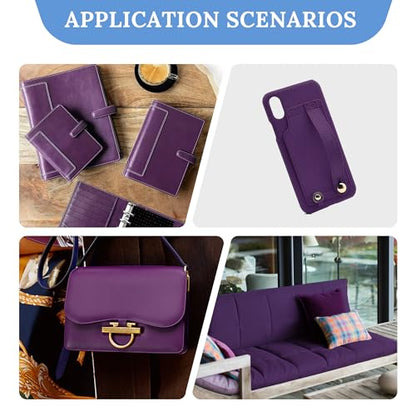 Faux Leather Sheets,Marine Vinyl Fabric,Faux Leather for Crafts. - color: Purple, size: 1 Yard