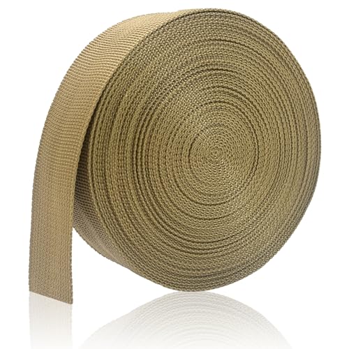 ZHFMILY 1 1/2 inch Polyprorylene Webbing Straps 12 Yards - color: Champagne