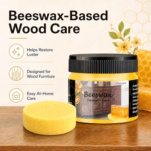 CARGEN 3PCS Beeswax Wood Polish - Beeswax Furniture Polish - style: 3 Pack-With 2 Sponges
