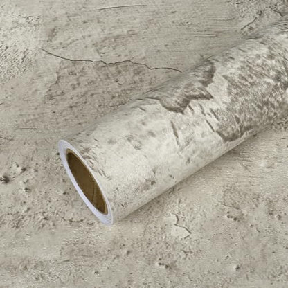 VEELIKE 15.7''x118'' Old Cracked Beige Concrete Wallpaper Peel and Stick Removable Industrial Wallpaper for Bedroom Living Room Accent Wall Self Adhesive Concrete Contact Paper for Countertops Walls - size: 15.7" x 118"