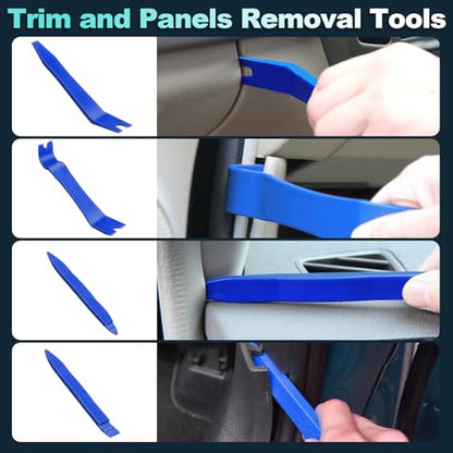 Keze 7 Pcs Auto Plastic Trim Removal Pry Tool & Clip Plier Remover Kit-Blue - color: Blue-Auto Trim Removal Pry Tool