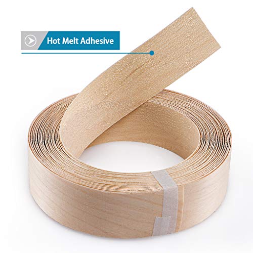 Skelang Birch Wood Veneer 1-1/2” x 26’, Wood Edge Tape with Adhesive, Flexible Wood Edgebanding Strip for Shelving, Cabinetry, Furniture - size: 1-1/2” x 26’