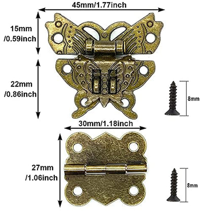 Antique Bronze Butterfly Hasp Latch Vintage Padlock Lock Hardware Kit