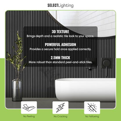 Select 5 Pack Peel and Stick Backsplash Tiles, Vinyl Self Adhesive Back - color: Stone White, size: Linear Shape