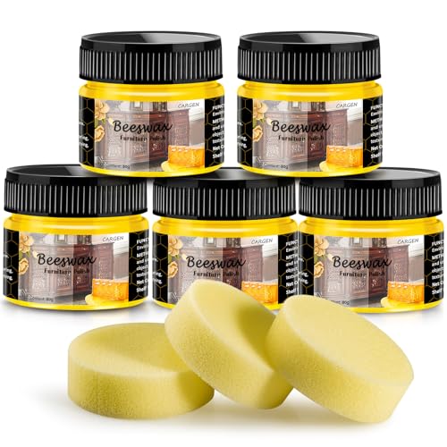 CARGEN Beeswax Furniture Polish - Beeswax Wood Polish, 5 Pcs - style: 5 Pack-With 3 Sponges