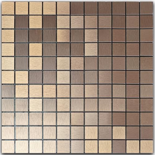 10pcs Waterproof Mosaic Wall Stickers, Coppery - color: Coppery