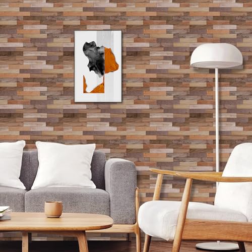 HLNIUC Wood Grain Wallpaper Self Adhesive,Brown Wood Effect Mural(44x300cm) Wooden Wall Papers Self Adhesive,Brown Oak Wooden Grain Vinyl Film Counter Top Covering Furniture Cabinets Wardrobe - color: Wood Wallpaper 4