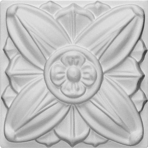 Ekena Millwork ROS08X08FA Fairfax Square Rosette, 3 1/8"W x 3 1/8"H x 3/4"P, Primed - size: 1 Count (Pack of 1)