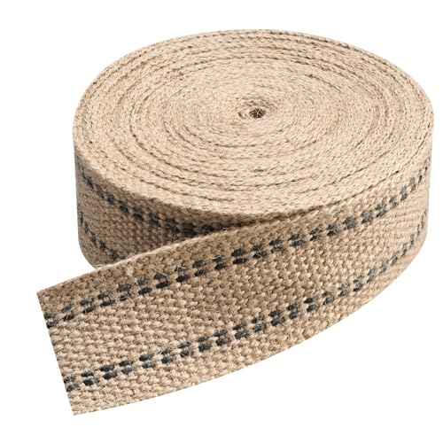 YaeCCC Jute Webbing,Upholstery Webbing for Chair,2" x10Yd Upholstery Strap - color: black, size: 2" x 10 Yd