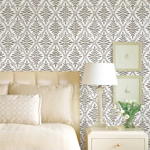 Peel and Stick Wallpaper Grey and Brown Contact Paper 17in x 197in - color: Gray, size: 16.9" x 196.8"