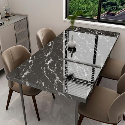 Glossy Marble Contact Paper Peel and Stick Wallpaper 17.7"x78.7" Black - color: Black, size: 17.7"W x 78.7"L