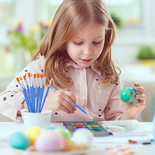 UPINS 30 Pcs Paint Brushes, Small Brush Bulk for Detail Painting - size: 6.69inch, style: Mix(15Flat +15Round)