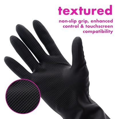 Colortrak Reusable Latex Salon Gloves, Black, 20 Count, Large - size: Large (20 Count)